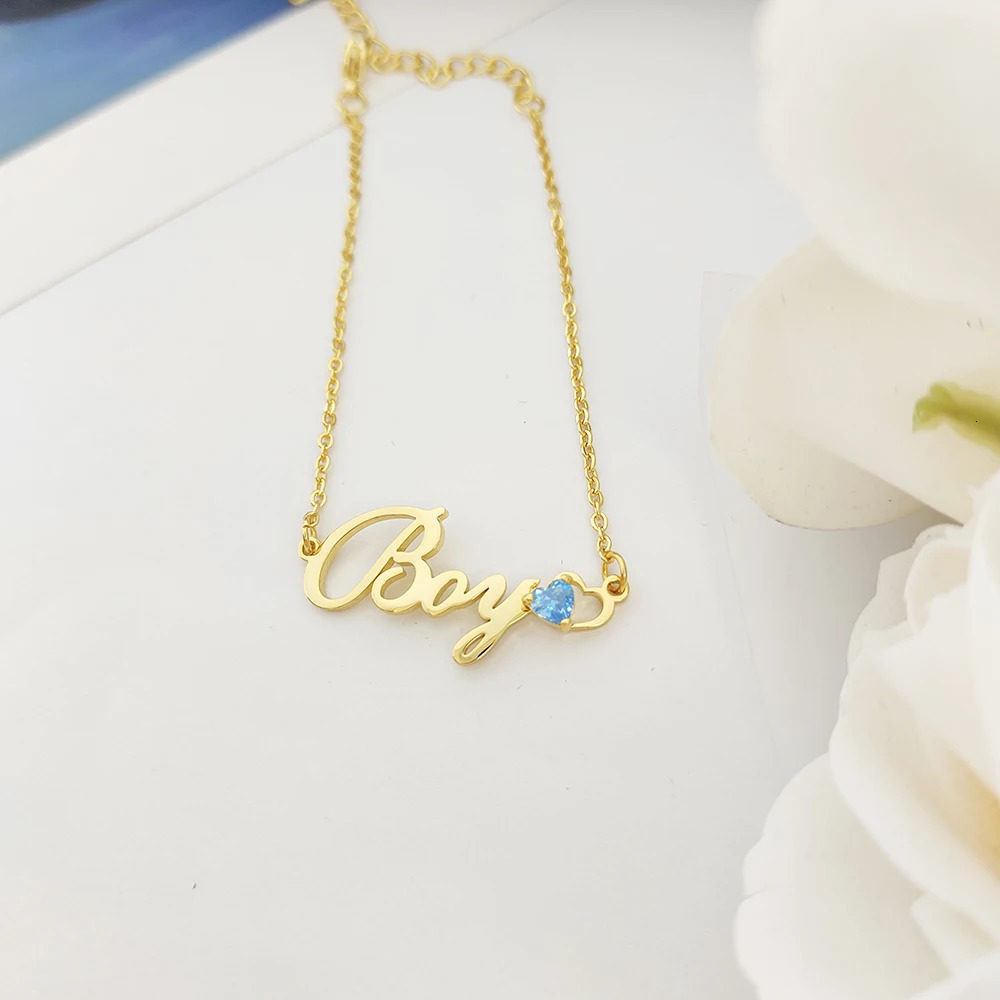 Custom Name Bracelet Stainless Steel Jewelry Woman Heart Birthstone Name Bracelet for Baby Mom Personalized Gift Birthday Gift 250304
