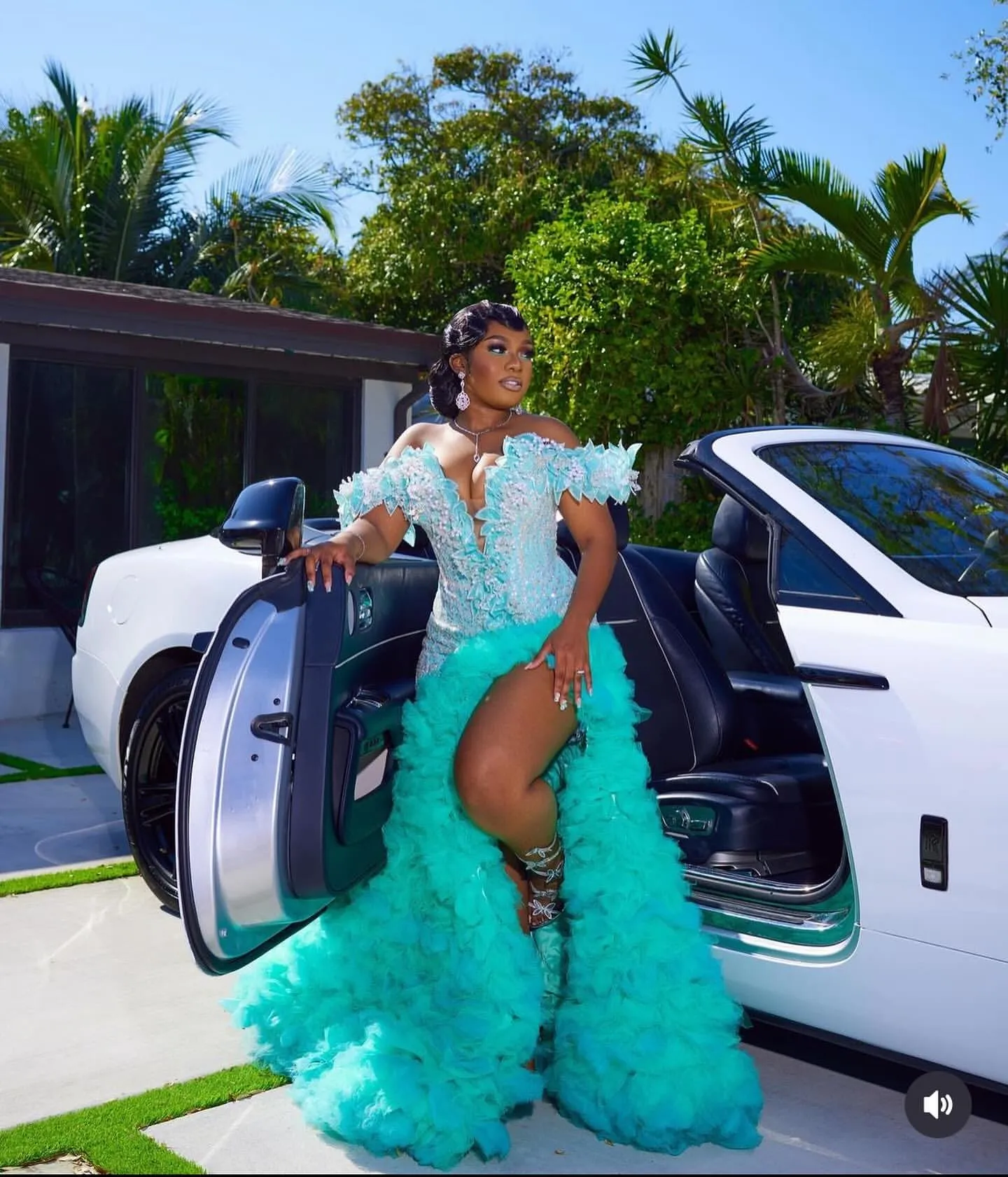 Mermaid Prom Dresses 2025 mint green asoebi Pearls Flowers Tiers Organza Evening Birthday Engagement Gowns customsized