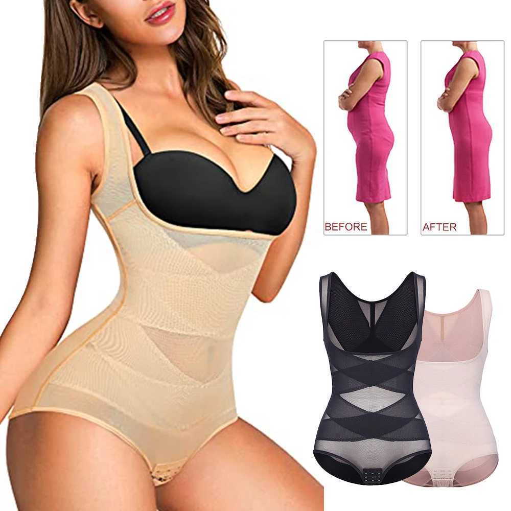 Shapewear Bodysuit for Women Tummy Control Butt Lifter Panty Hi-Waist Trainer Stomach Body Shaper Slimming GirdlesXJ250304