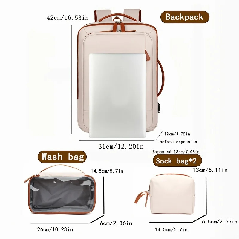 Ship from US Scalable large capacity backpack with laptop durable Oxford travel school 250304FBB