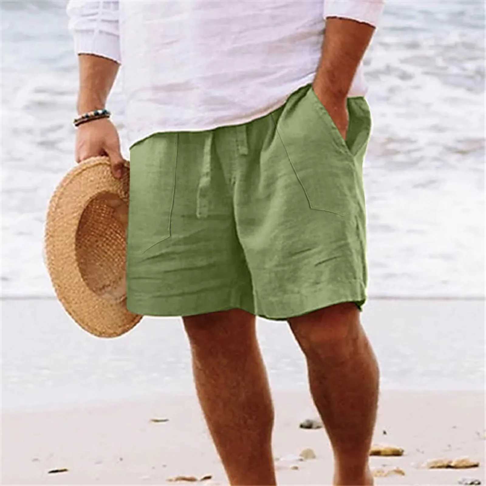 Shorts For Men Casual Summer Capri Pants Men Spring And Summer Pant Casual All Solid Color Painting Loose Plus Size Ropa HombreT250304