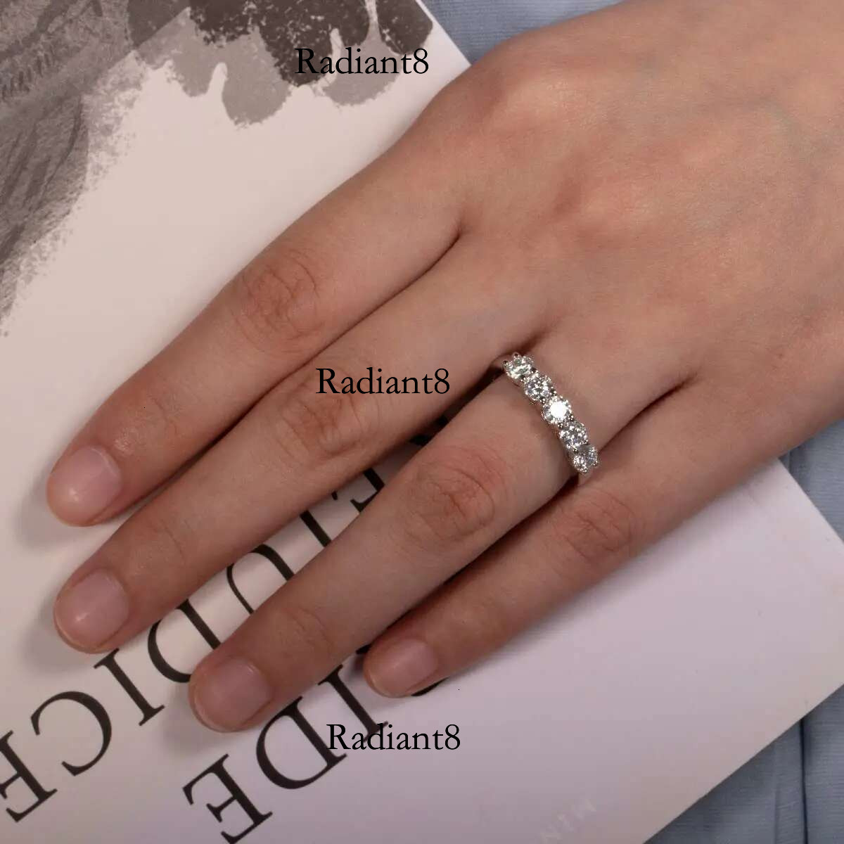 AnuJewel 4mm D Color Moissanite Wedding Ring Sterg Sier Gold Plated Eternity Band Engagament Rings Wholesale