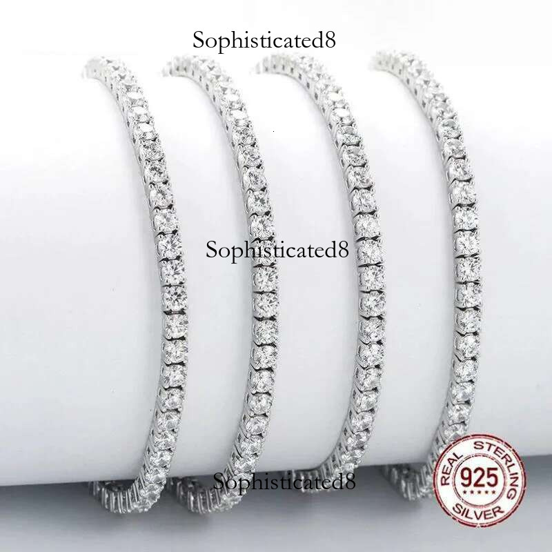 Pure Sier Of 17.5-18CM Tennis Bracelet Jewelry 2-4mm 5A CZ Eternal Gift For Wife Stunning Real Jewellery