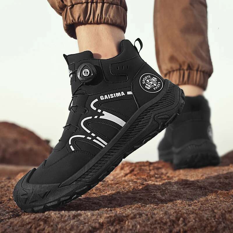Street Yellow Men's Biker Fashion Design Knob Motorcycle Men British Style Casual Outdoor Leather Ankle Boots Man