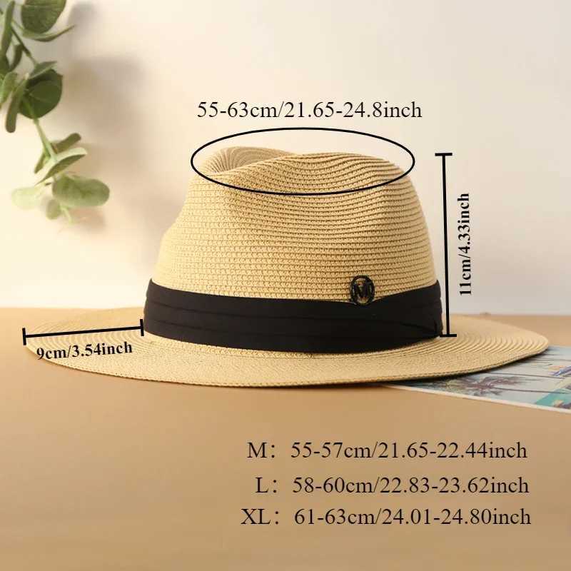 Large XL 63cm Travel Panama Sun Hat Mens Wedding Width Brim Fedora Str Beach Hat UV 80+XJ250304