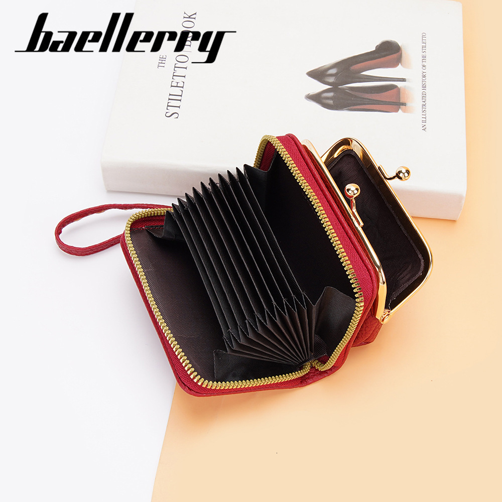 Baellerrys womens coin purse Korean version lychee pattern zipper accordion card bag mini mouth bag 250304