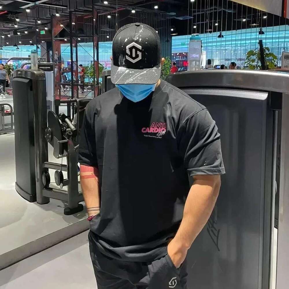 ANTI CARDIO Casual Oversized Short Sleeves Cotton T-shirt Gym Male Fitness Training Casual T-shirts High New Fashion Clothing