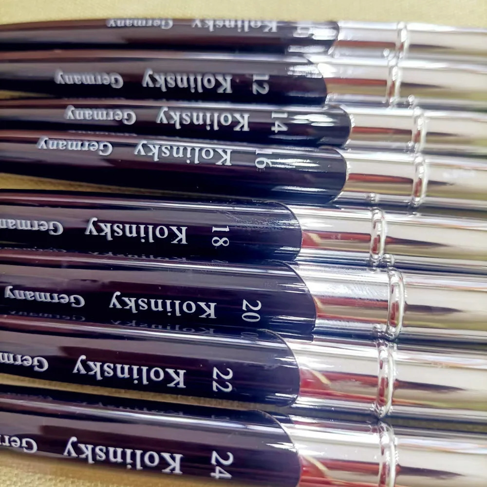 Kolinsky Acrylic Nail Art Brush 1PCS Sample Test Round Sharp Factory Direct Silver Metal Drawing Tool 250304