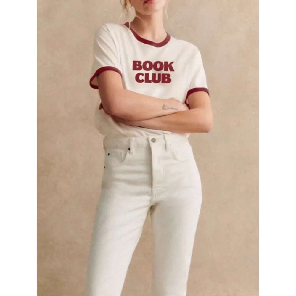 Unisex Tshirt Cotton Letter Printed Color Patchwork Short Sleeve Retro Top 2025 Spring Summer O-Neck Tee For Women And Men