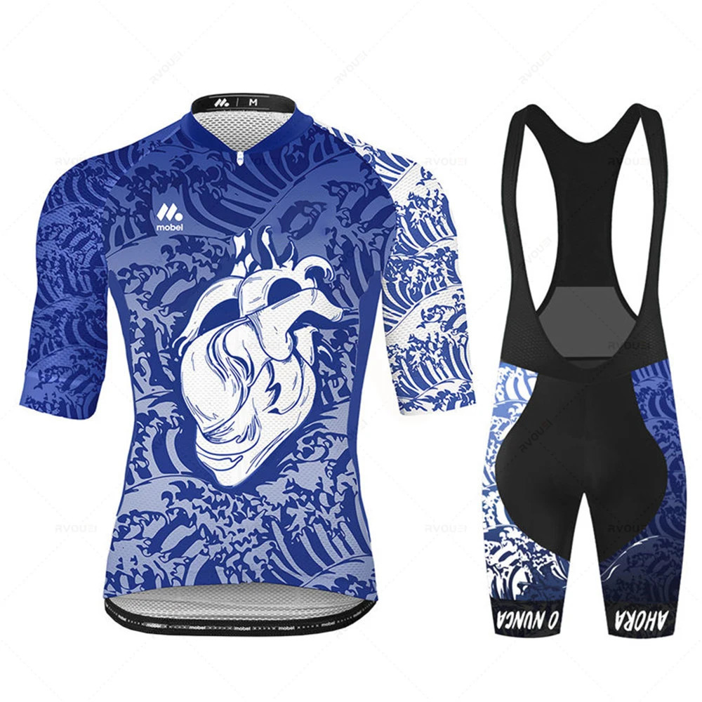 Road Team Summer Cycling Jersey Sets Bicycle Short Sleeve Bike Clothing Bib Shorts MTB Mallot Ciclismo Hombre Body Suit 250303