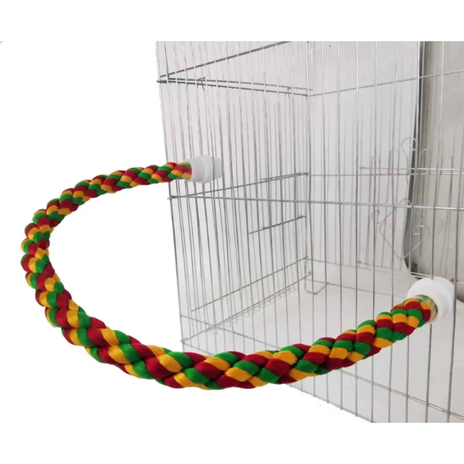 Bird Bite Toy Multi-color Parrot Standing Woven Rope Toy Bird Chew Toy Bendable Pet Parrot Standing Perches for Parakeet