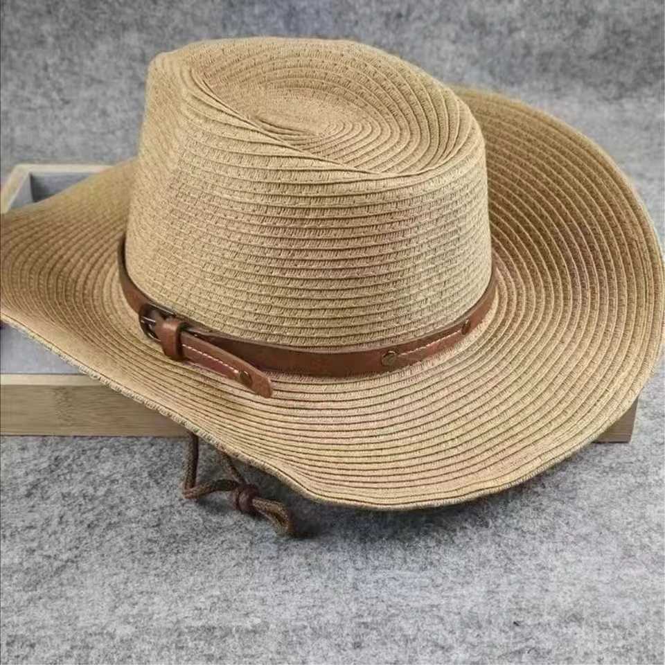 62cm large waisted cowboy hat summer Sunscreen sun hat foldable summer beach travel str hat large waisted mens hatXJ250304