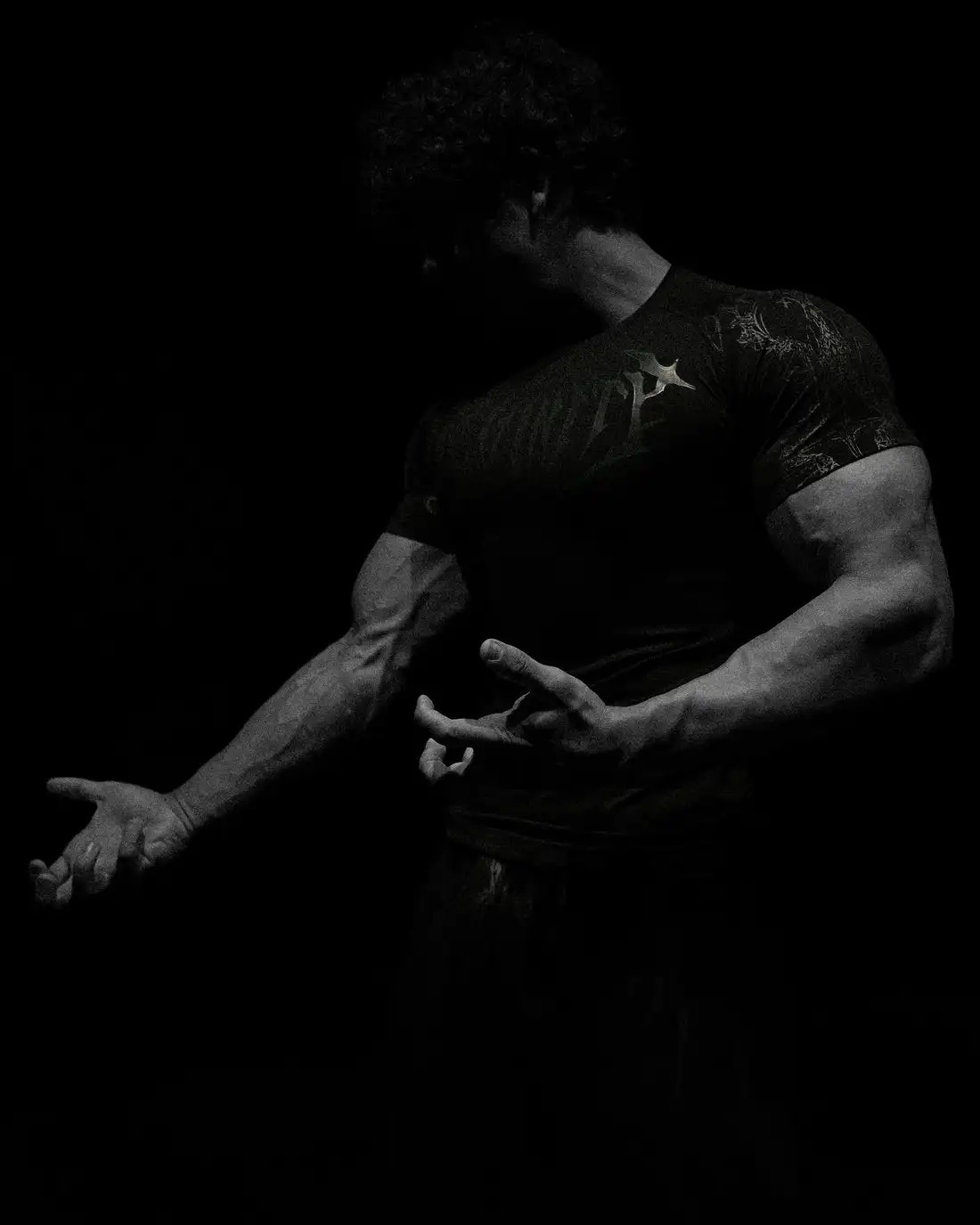 Breathedivinity Compression Shirt Short Sleeve Tops Muscle GYM Fitness Mock Neck in Black Wolves Club Y2K 250303