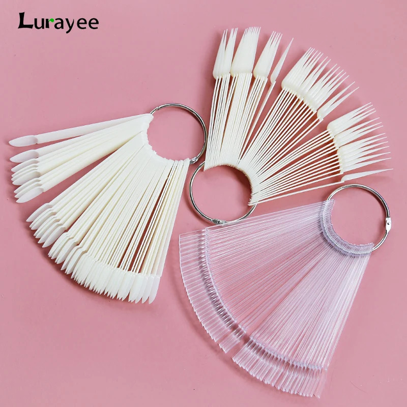 Nail Display Sticks False Tips Gel Polish Practice Clear Natural Colors Board for Art Tools 250217