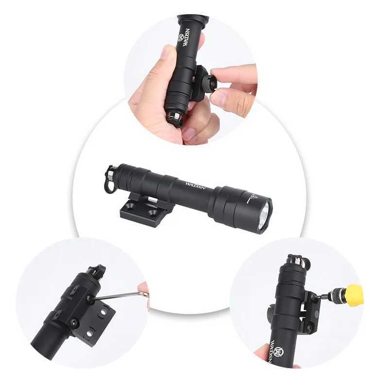 WADSN M600U M300C Tactical Airsoft Flashlight M-Lok Keymod Rail Offset Mount Base M300 M600 Weapon Gun Light Hunting AccoriesXJ250303