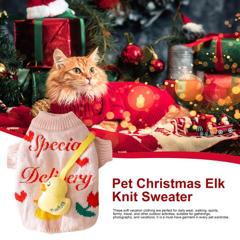 Christmas Style Puppy Dog Sweaters For Small Medium Dogs Cats Clothes Winter Warm Pet Turtleneck Chihuahua Vest Soft Yorkie