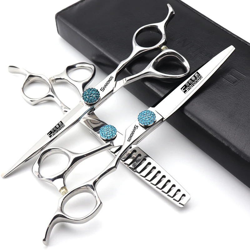 Hairdressing scissors flat scissors no trace teeth scissors professional hairstylist thinning set hair scissors 250304