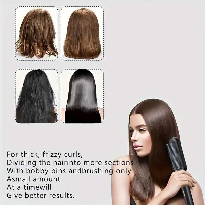 Curling Irons 1 straight hair comb 2-in-1 electric straight hair curling styling tool multifunctional straight hair straightener z250304