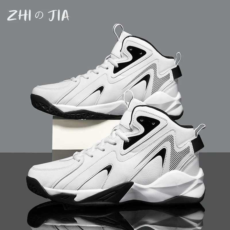 Autumn Winter Mens Oversized Basketball Shoes Outdoor Casual High Top Basketball Footwear Fashion Trend Leather Sneaker 39-50 Z250225