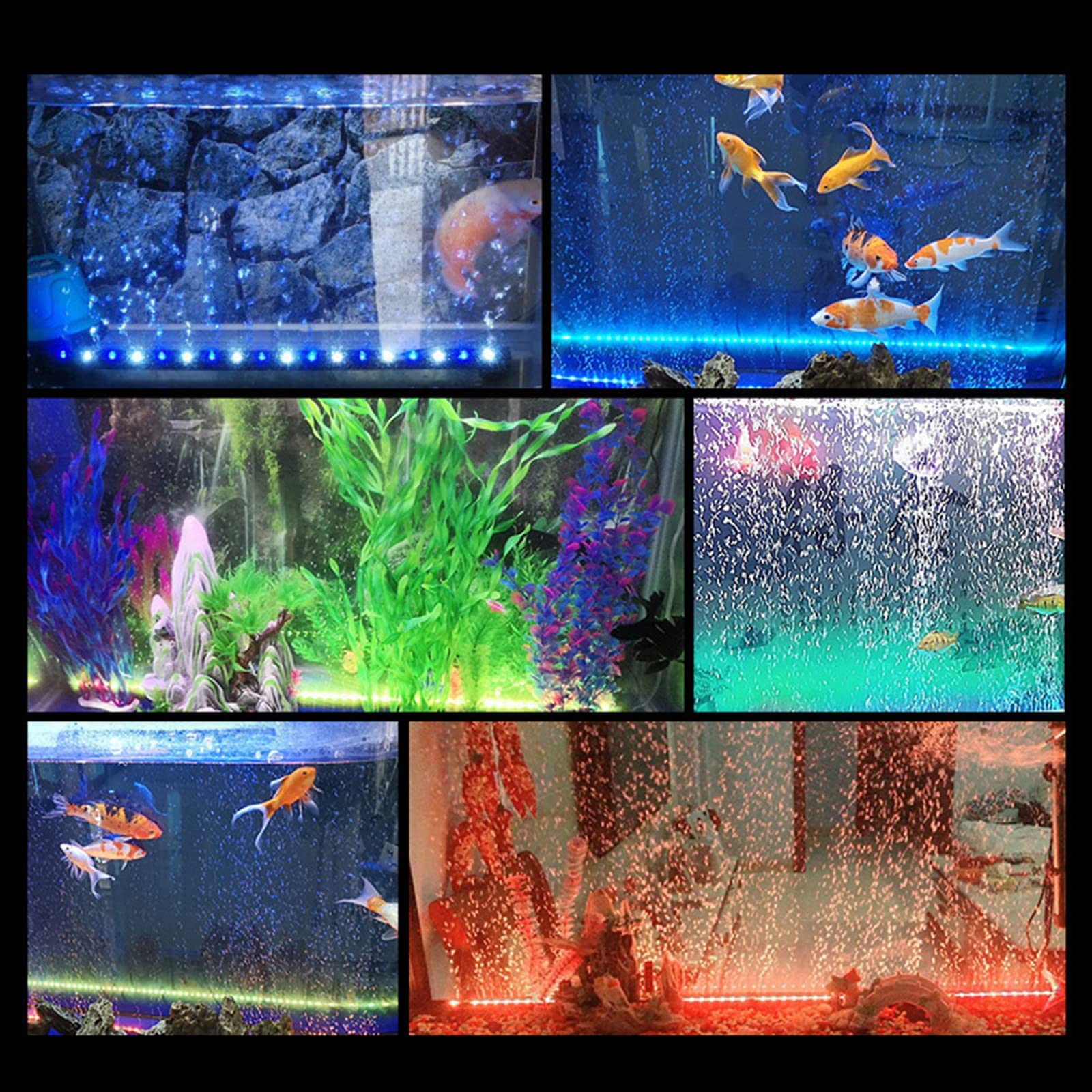 LED Bubble Light Aquarium Light Underwater Diving Fish Tank Light Color Changing Oxygen Aquarium Fish Tank Light (220V-240V)