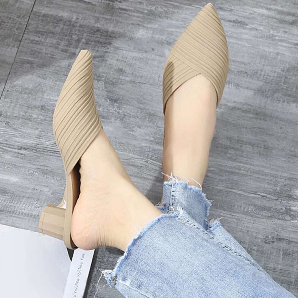 Toe Low Pointed Heeled Women'S Summer Casual Fashion Sandals Anti-Odor And Non-Slip