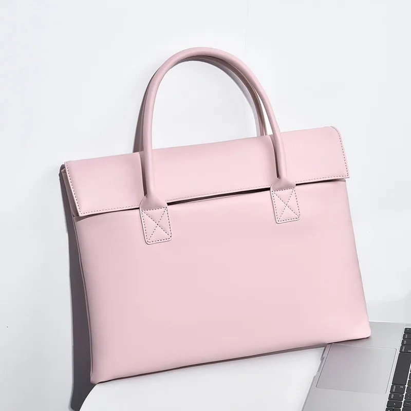 Briefcase Women Executive PU Leather Handbag Office Work Business Commuting Meeting Simple Durable Bag for Man 14 inch Laptop 250228