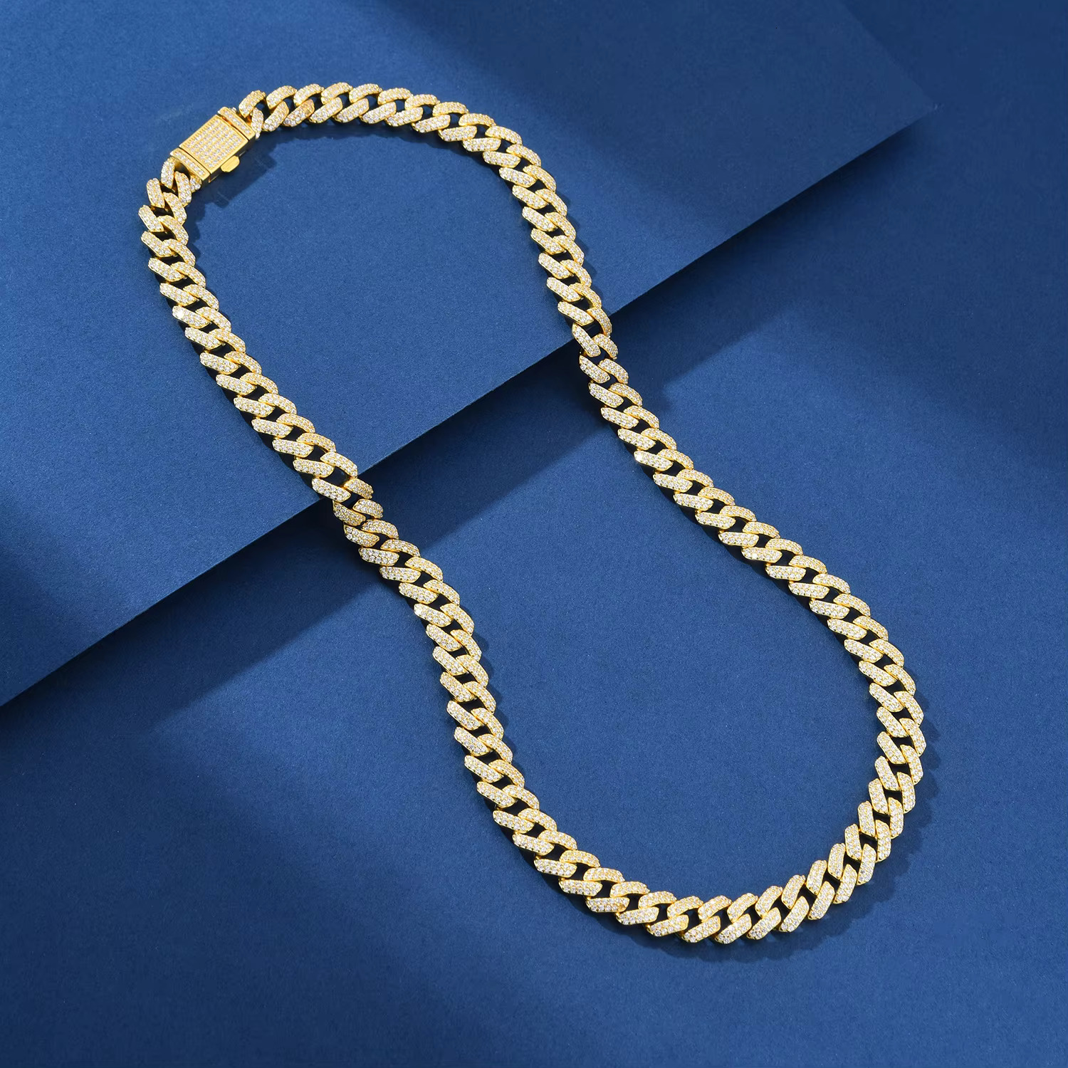 Moissanite Cuban k Chain Custom Jewelry Miami Real Sterg Sier Cadena Cubana Dia Cut Hip Hop Necklaces Gifts
