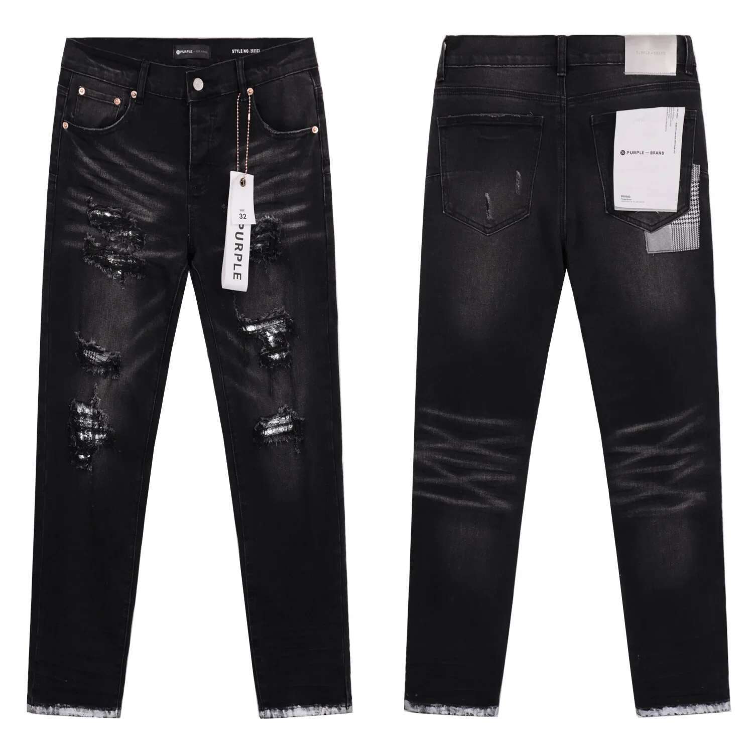 Straight Jeans Washed Old Retro Ripped Ruffian Handsome American Style