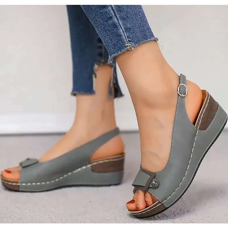 Woman Retro 2025 Wedges Summer Wedge Sandals Female Casual Sewing Women Shoes Comfortable Ladies Sandalias Easy Matching