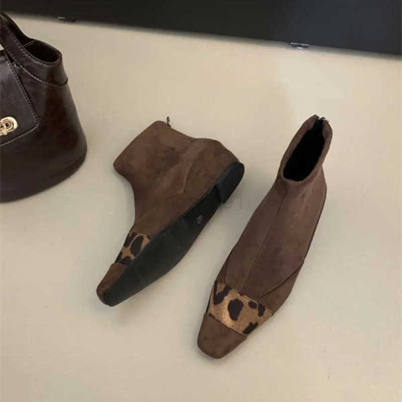 Bailamos Round Toe Wen Ankle Boots Flock Sock Botas Wedge Mid H Fion Short Boots Side Zipper Black Brown Khaki Dress Sh Z250304