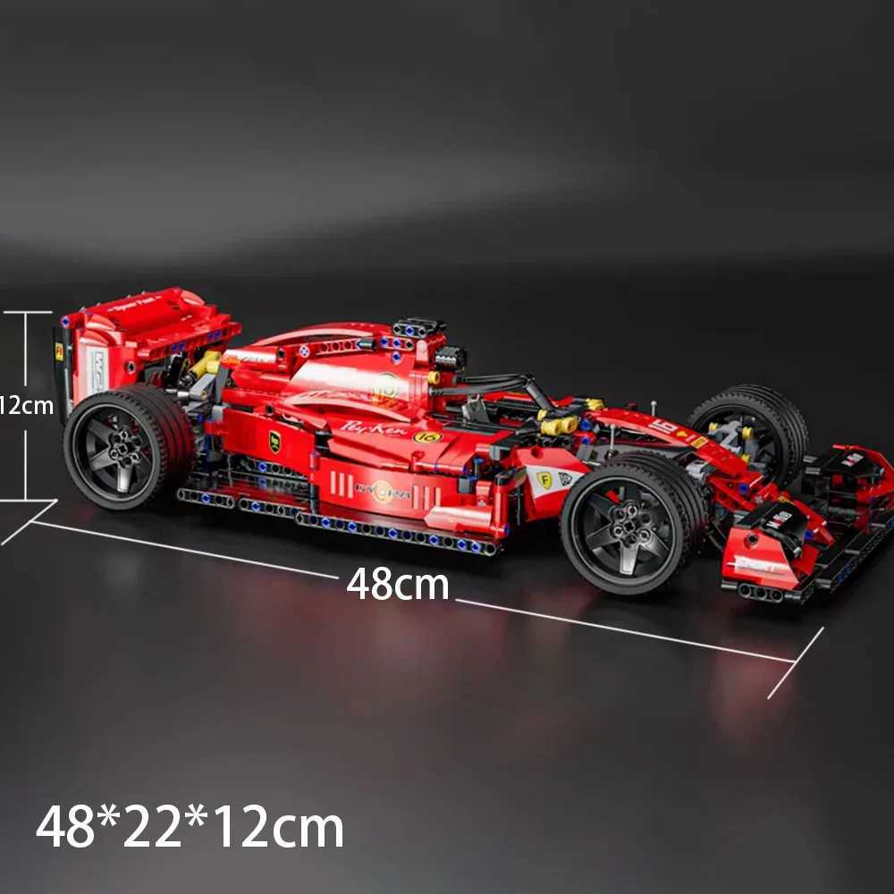 1200pcs High-Tech Formula Cars 023005 Red F1 Building Blocks Sports Racing Cars Super Model Kits Bricks Toys for Kids Boys GiftsT250304