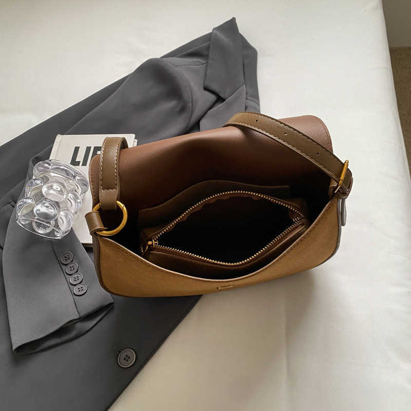 Women's bag winter high-end fashion saddle bag niche commuting simple crossbody bag 250315