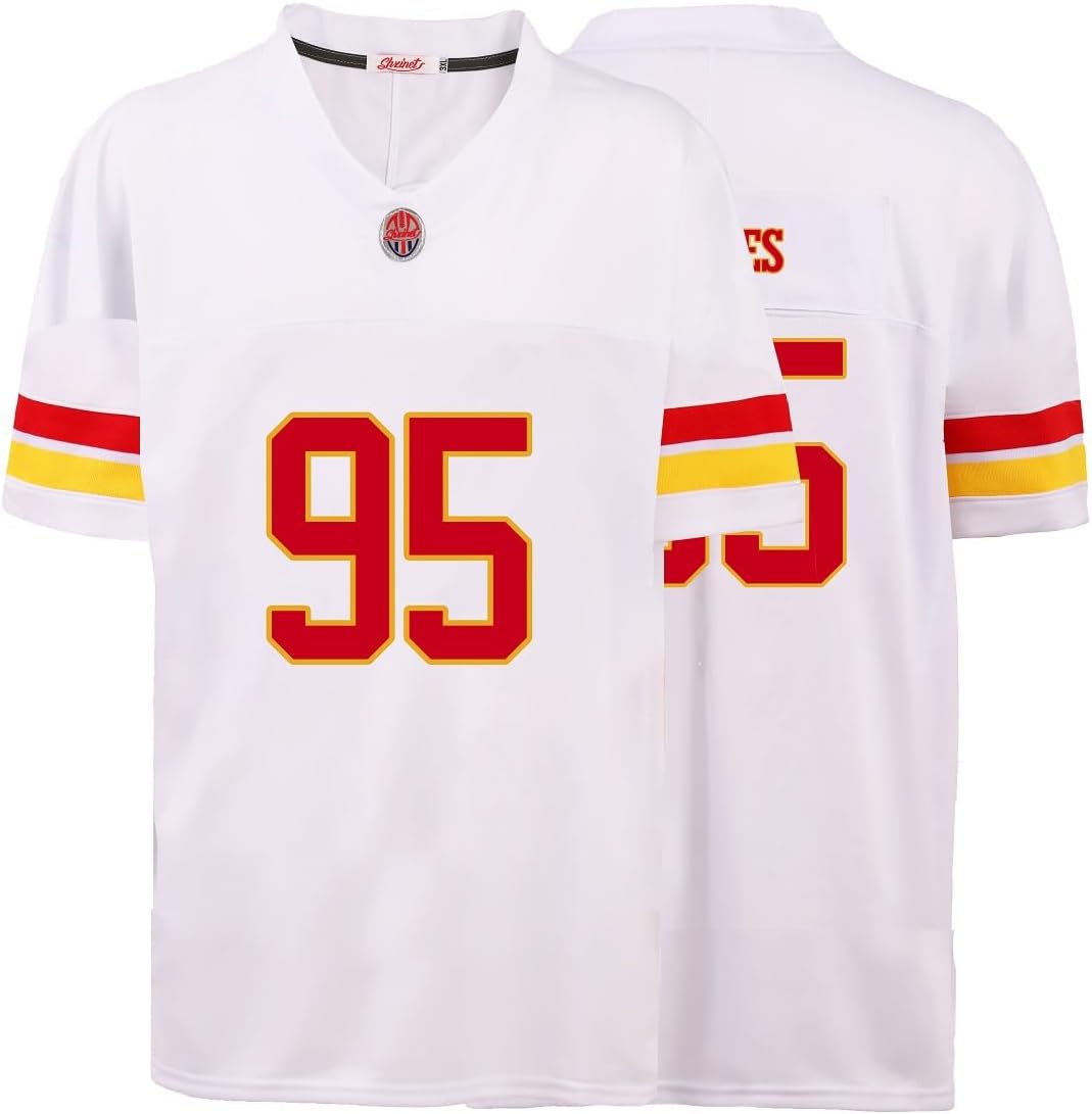 Custom Mens/Youth Football ed T-Shirt for Sports Fan Red/White No Brand/s
