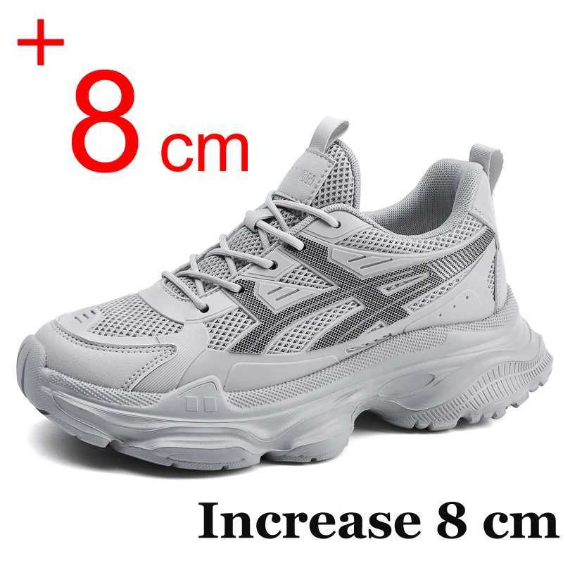 Summer Mesh Men Sneakers Elevator Shoes Breathable Sports Heightening Shoes For Man 8CM 6CM Thick Sole Casual Height Shoes Male Z250225