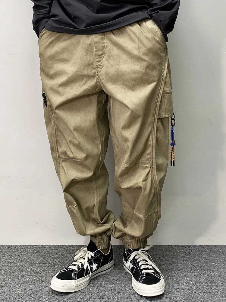 High Quality Vintage Khaki Cargo Pants Streetwear Plus Size Mens Clothing Harajuku Casual Joggers Korean Fashion Baggy TrousersXJ250303