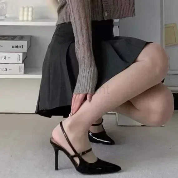 Closed Toe Sandals Cfort Shoes for Wen Suit Fem Beige High H Sexy Stiletto Fi Black Open High-heeled Z250304