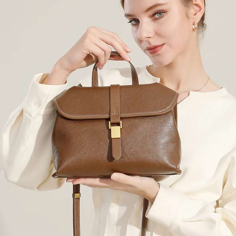 Burminsa Cowhide Genuine Leather Shoulder Bags For Women 2025 Designer Square Crossbody Purses Satchel Ladies Handbags
