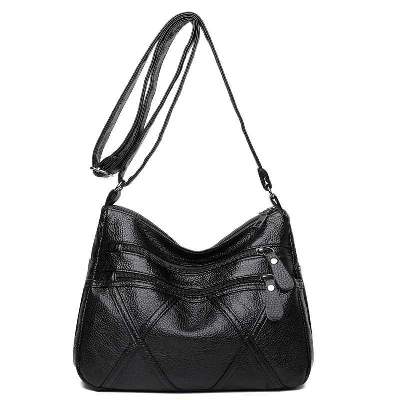 High Quality Shoulder Bags for Women New Multiple Zippers Designer Leather Bag Casual Red Color Crossbody Bags Z250303