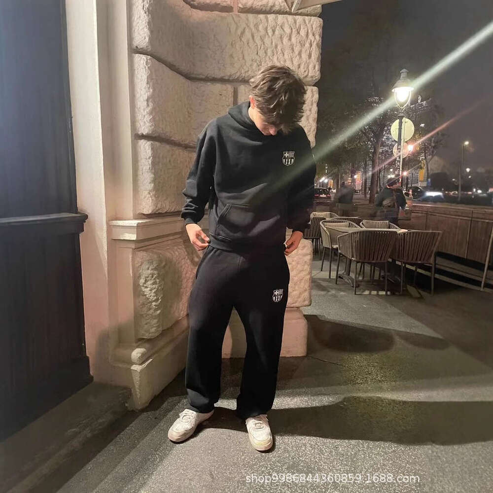 New youth trend hoodie casual style loose and comfortable autumn hooded sweatpants set