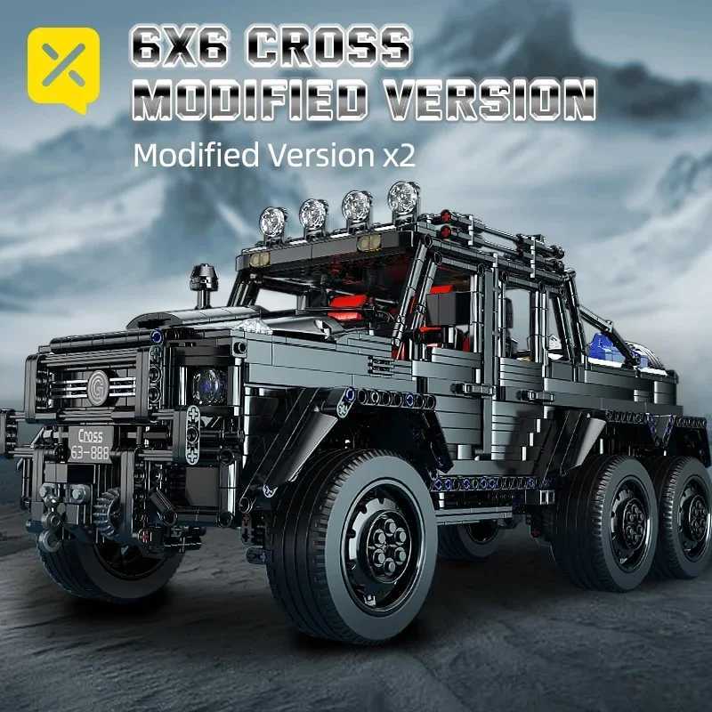 ToylinX Off-Road SUV Black Kits 1/8 Scale Pickup Truck Car Challenge Building Blocks Gift for Technical Enthusiasts AdultsT250304