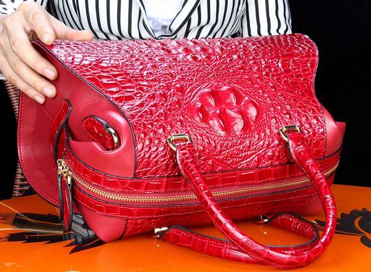 New Crocodile Leather Womens Handbags Luxury Designer Lady Portable Shoulder Messenger Bag Fashion Brand Red Tote Bags 2023 New Z250303