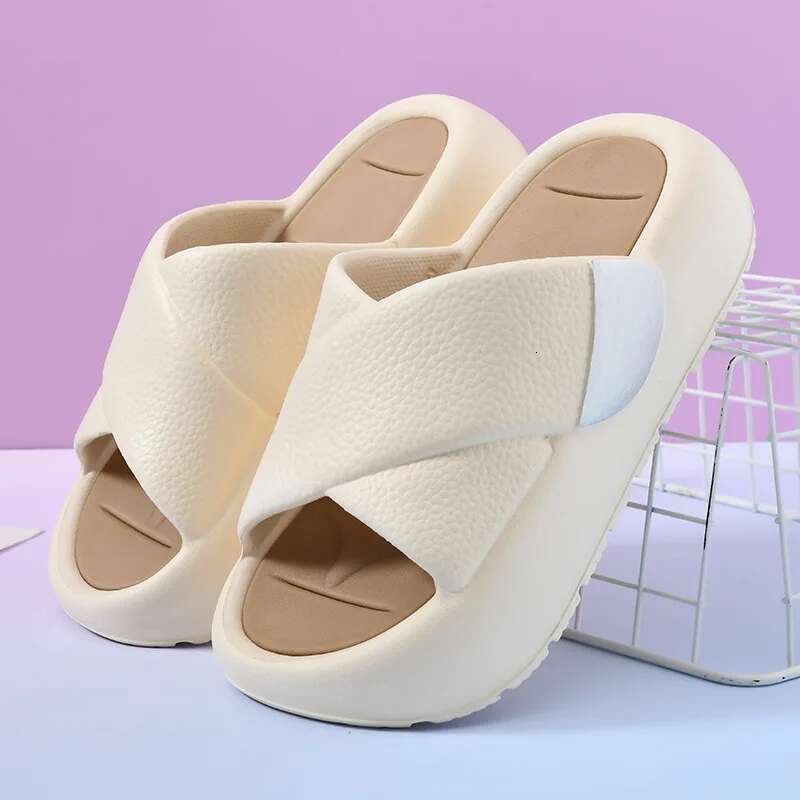 2025 Soft Lucyever Sole Eva for Women Lightweight Non Slip Home Slippers Woman Summer Thick Platform Beach Flip ps