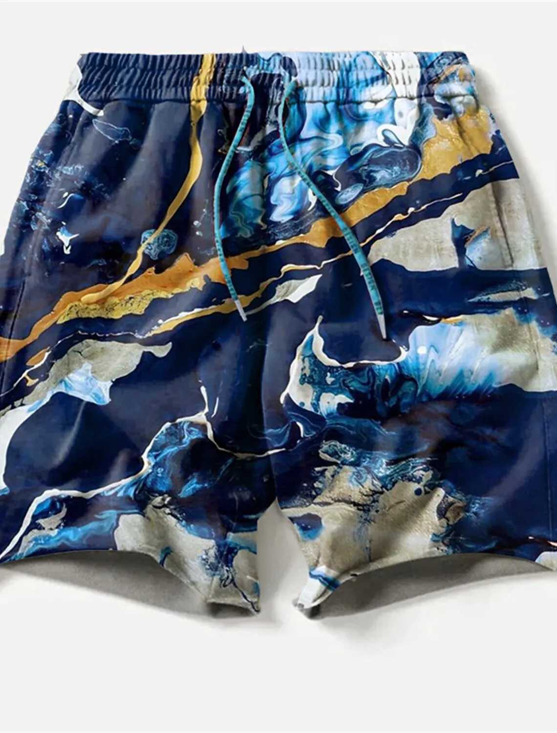 New Mens Board Short Swim Shorts Swim Trunks Drawstring Waves Graphic Prints Boat Quick Drying Casual Holiday Hawaiian ShortsT250304