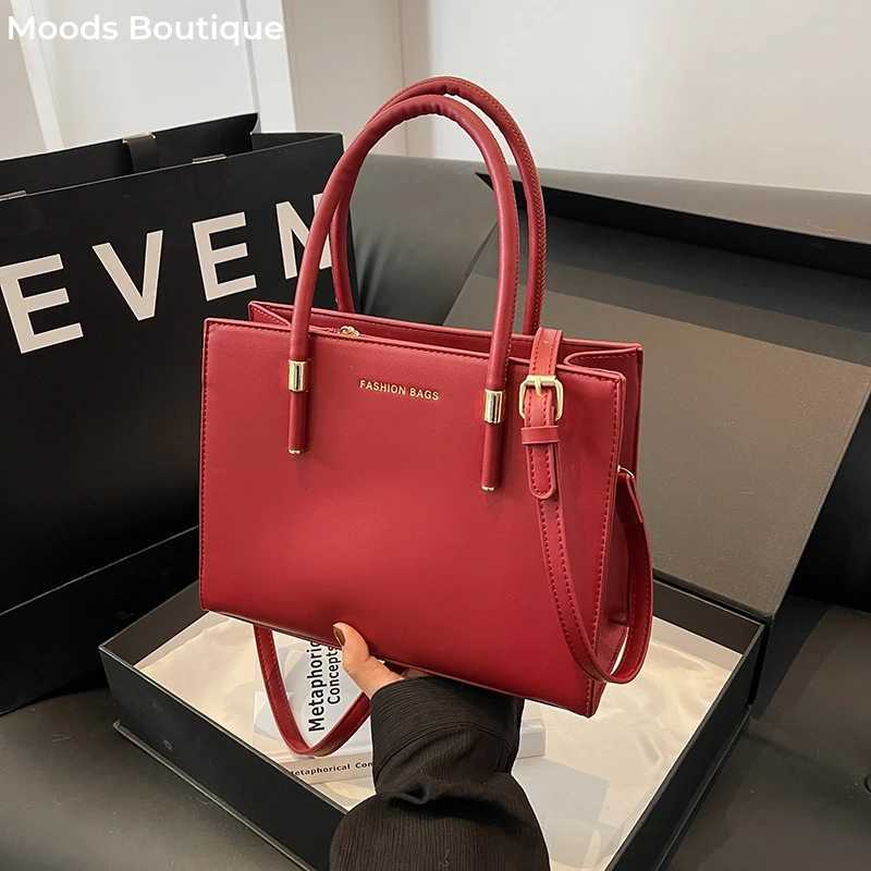 Red Color Top-handle Bags For Women 2024 Luxury Designer Handbags PU Leather Large Capacity Casual Street Shoulder Shopper Totes Z250303