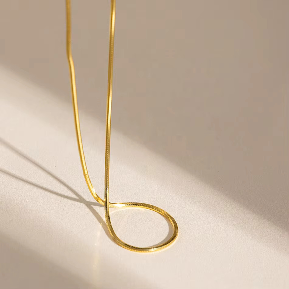 Nagosa Fine Jewelry Solid Real 14k Gold Vermeil Chain Sterg Sier Round Snake k Necklaces for Women