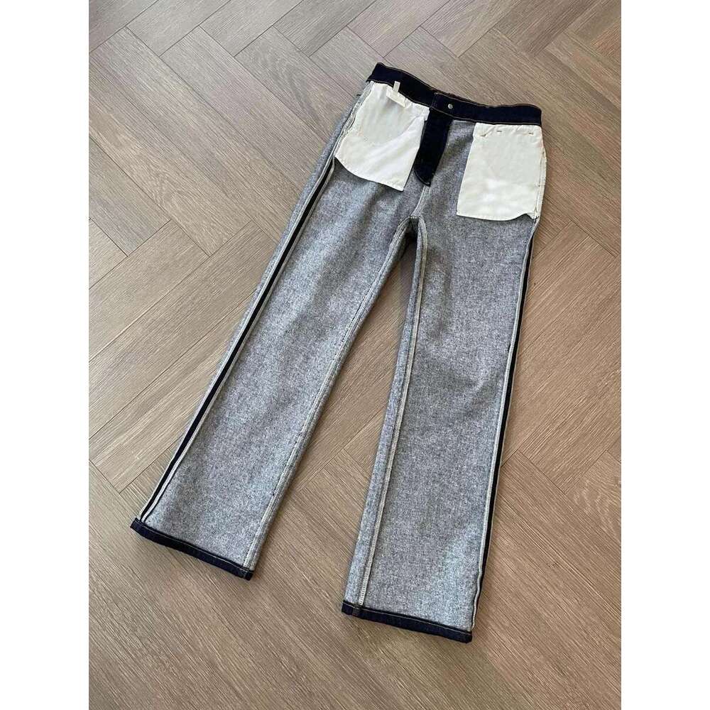 Women's Thick Fleece Flared Jeans Warm Pocket Beading Chain Female High Waist Denim Long Pants Autumn Winter 2025