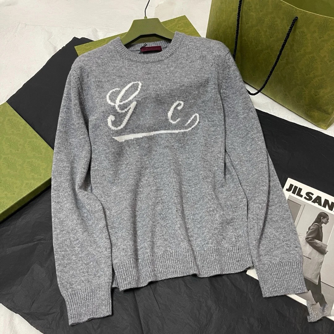 Sweater designer men's knitted pattern sweater pullover sweater embroidered fashionable sweater suitable for both men and women long sleeved casual warm top