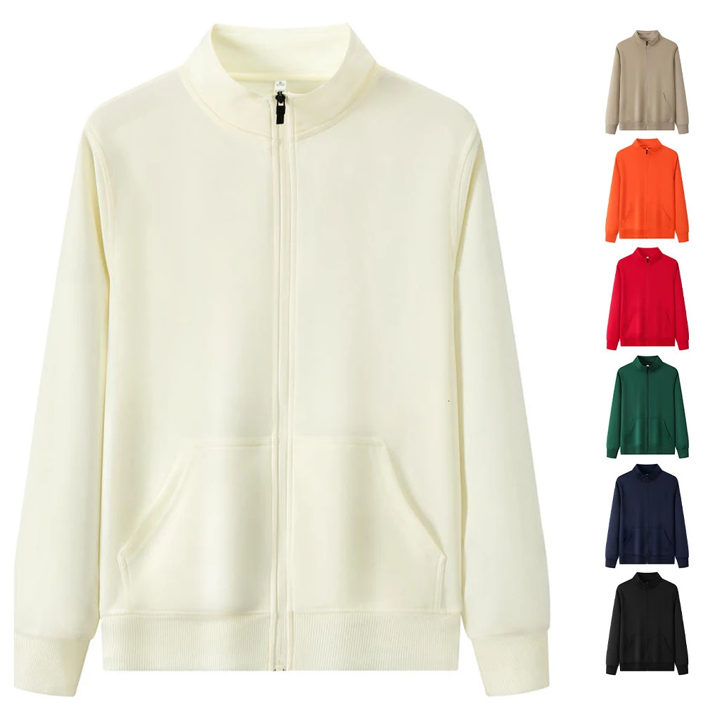 Plain Zip Up Sweatshirt Hoodie Unisex Fashion Hoodies Wholesale Casual Jacket Man Zipper For Men Jackets 250304