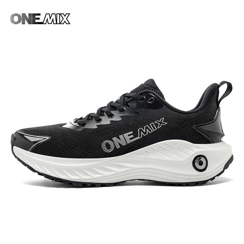 Onemix NEW Male Racing Breathable Cushioning Non-Slip Sneakers Mesh Breathable Shock Rebound Lightweight Fitness ShoesC250304