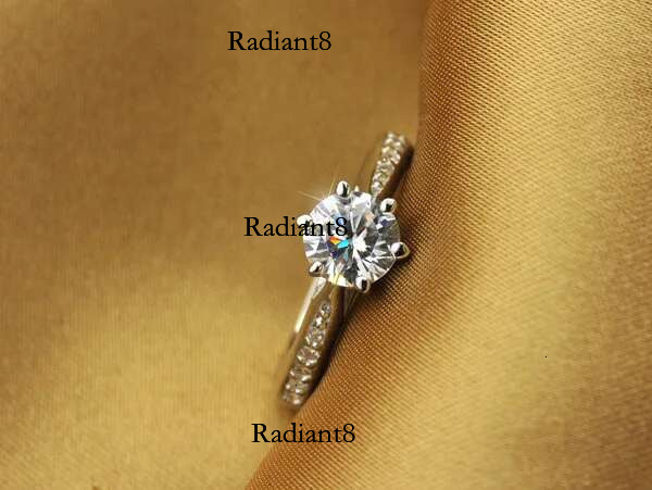 Sterg Sier Classic Ring for Women Six claw jewelry simple 70ct imitation dia women's ring